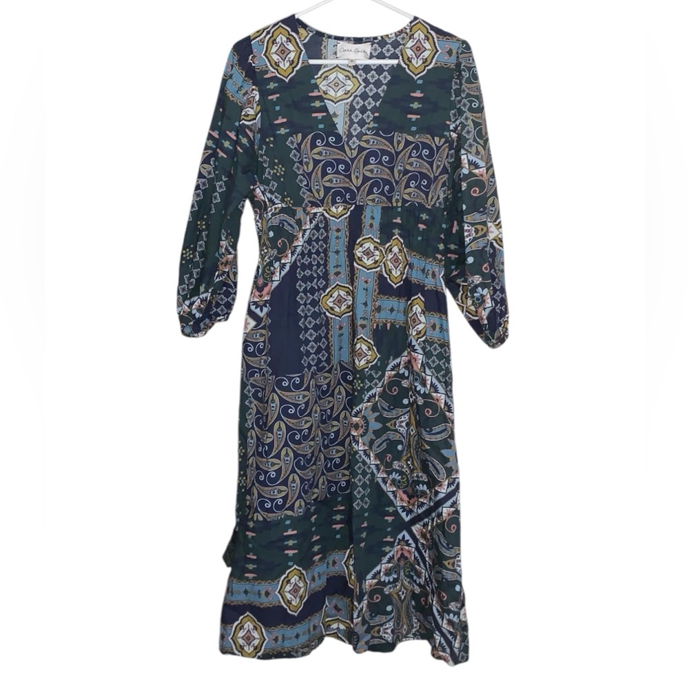 Cara Cara Patchwork Cotton Midi Dress